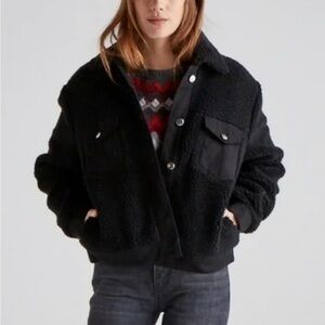 Lucky Brand Black Sherpa trucker jacket
